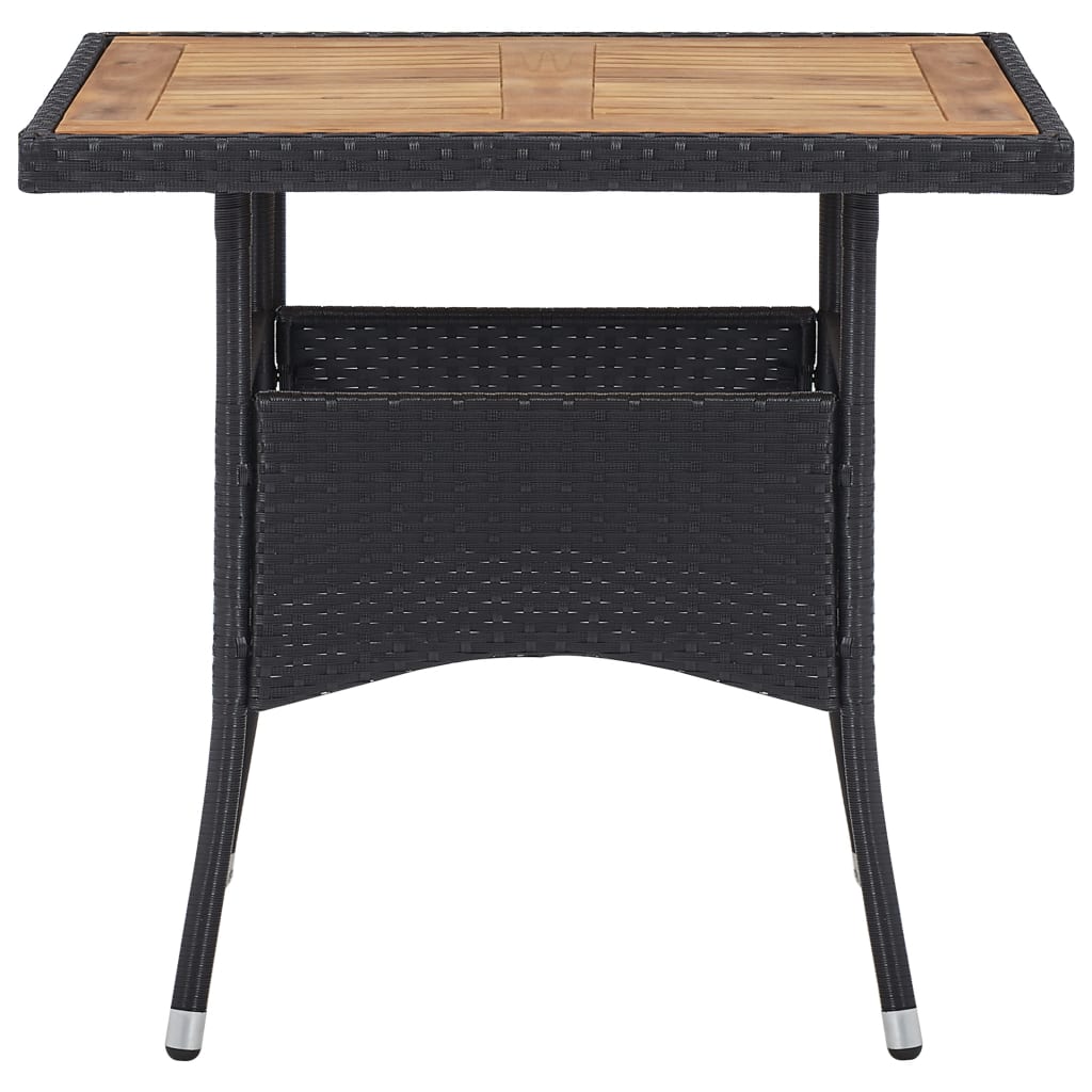 vidaXL Set mobilier grădină, 5 piese, negru, poliratan și lemn acacia vidaXL Set mobilier grădină, 5 piese, negru, poliratan și lemn acacia