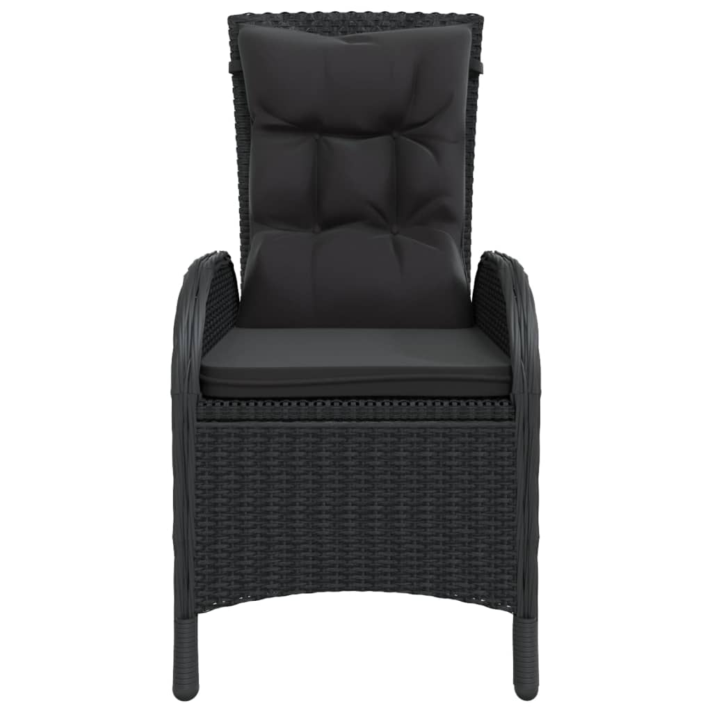 vidaXL Set bistro de grădină, 3 piese, negru, poliratan vidaXL Set bistro de grădină, 3 piese, negru, poliratan