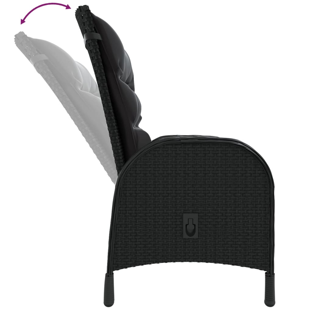 vidaXL Set bistro de grădină, 3 piese, negru, poliratan vidaXL Set bistro de grădină, 3 piese, negru, poliratan