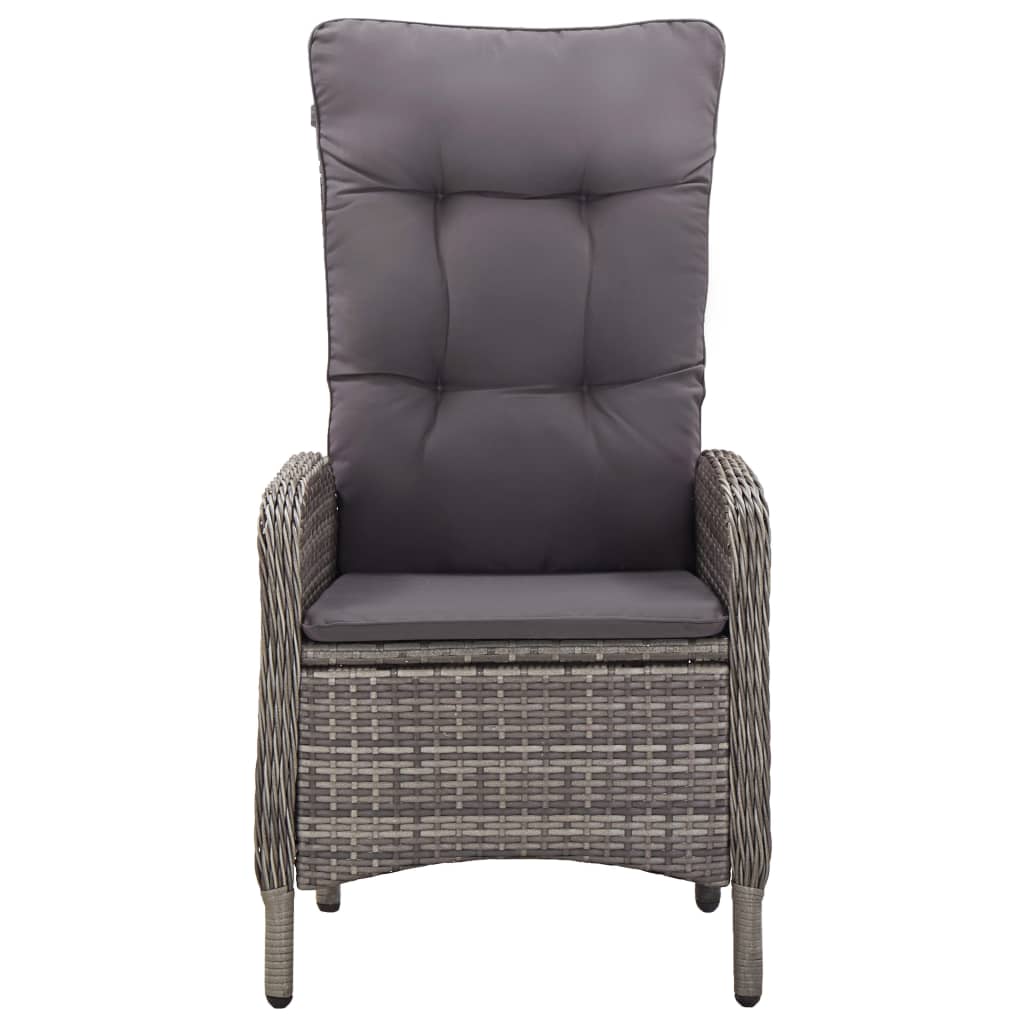 vidaXL Set mobilier de grădină, 11 piese, gri, poliratan vidaXL Set mobilier de grădină, 11 piese, gri, poliratan