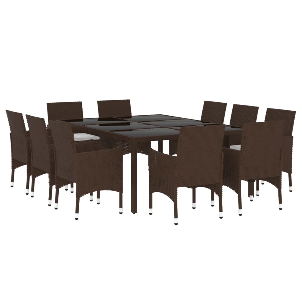 vidaXL Set mobilier de grădină, 11 piese, maro, poliratan vidaXL Set mobilier de grădină, 11 piese, maro, poliratan
