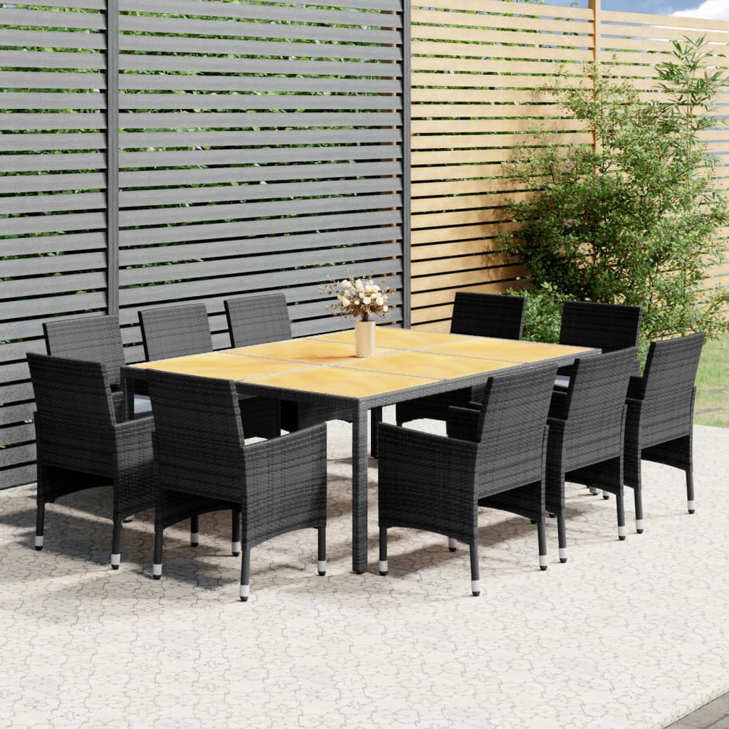 vidaXL Set mobilier de grădină, 11 piese, gri, poliratan vidaXL Set mobilier de grădină, 11 piese, gri, poliratan