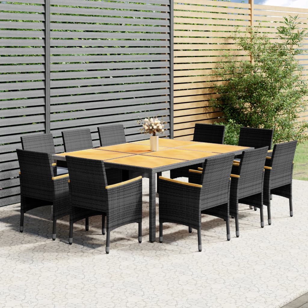 vidaXL Set mobilier de grădină, 11 piese, gri, poliratan vidaXL Set mobilier de grădină, 11 piese, gri, poliratan