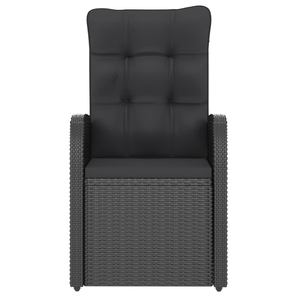 vidaXL Set mobilier de grădină cu perne, 9 piese, negru, poliratan