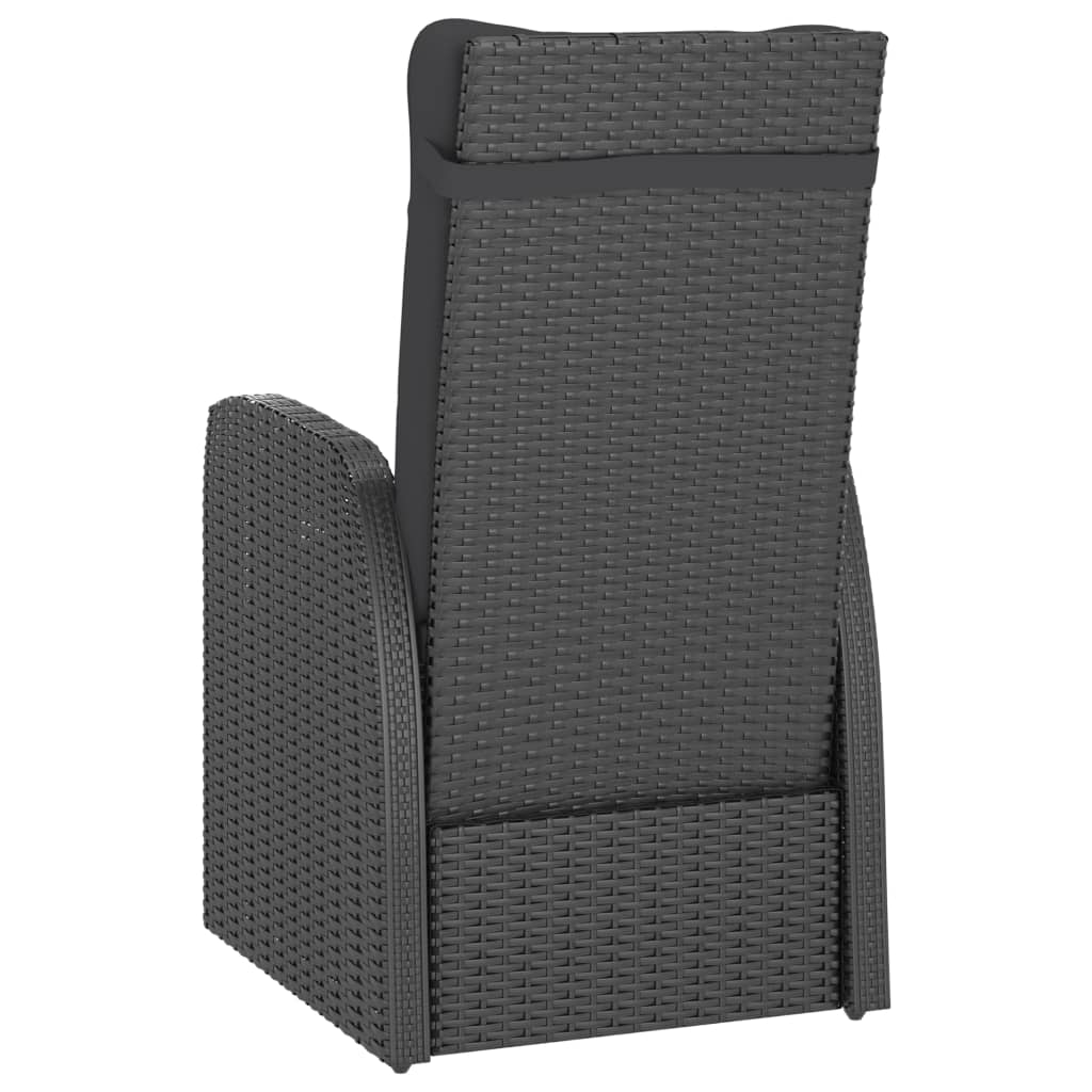 vidaXL Set mobilier de grădină cu perne, 9 piese, negru, poliratan