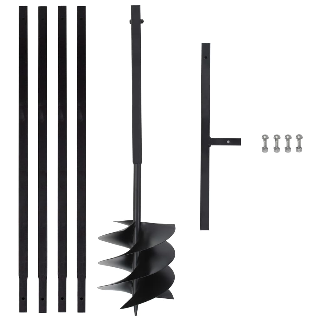 vidaXL Burghiu de pământ cu mâner 250 mm, tub extensibil la 4 m, oțel vidaXL Burghiu de pământ cu mâner 250 mm, tub extensibil la 4 m, oțel