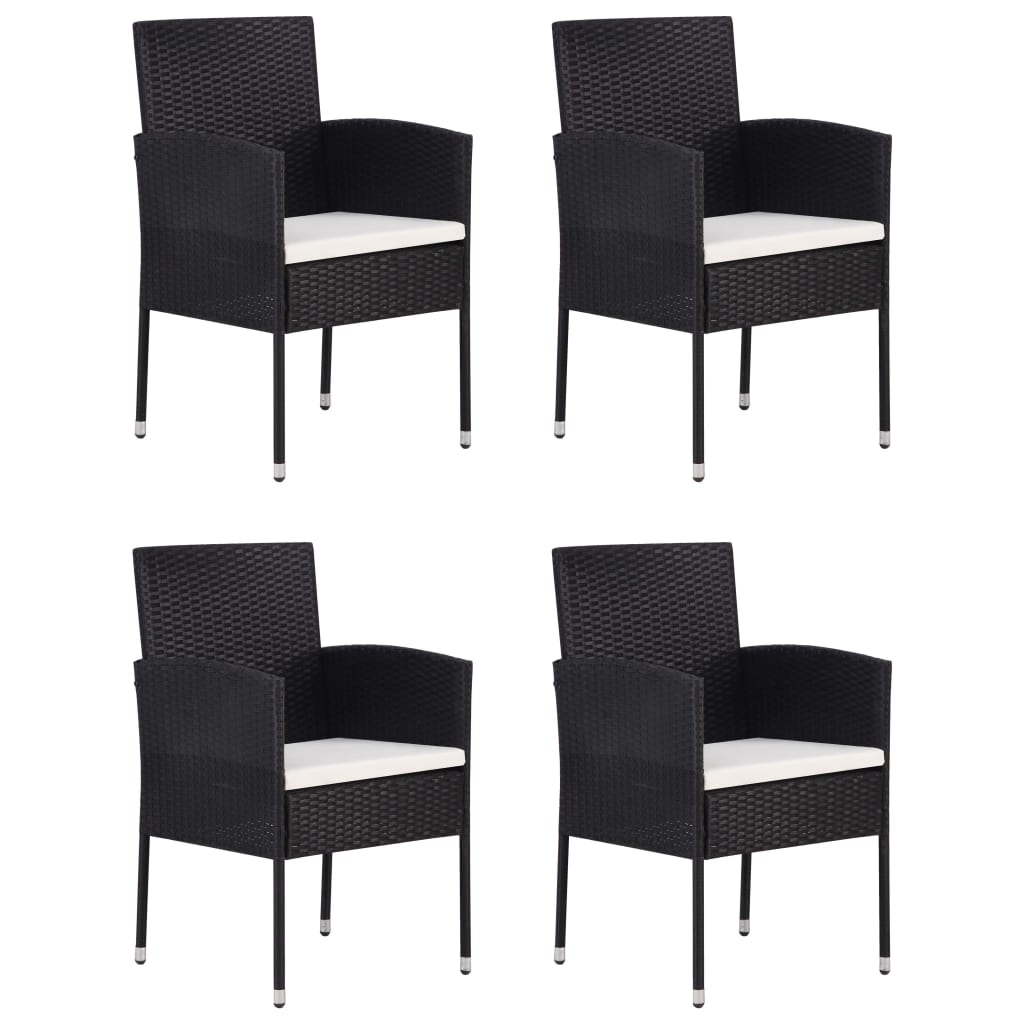 vidaXL Set mobilier de grădină, 5 piese, negru, poliratan vidaXL Set mobilier de grădină, 5 piese, negru, poliratan