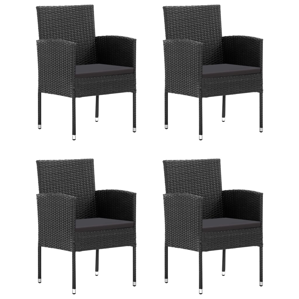 vidaXL Set mobilier de grădină, 5 piese, negru, poliratan vidaXL Set mobilier de grădină, 5 piese, negru, poliratan