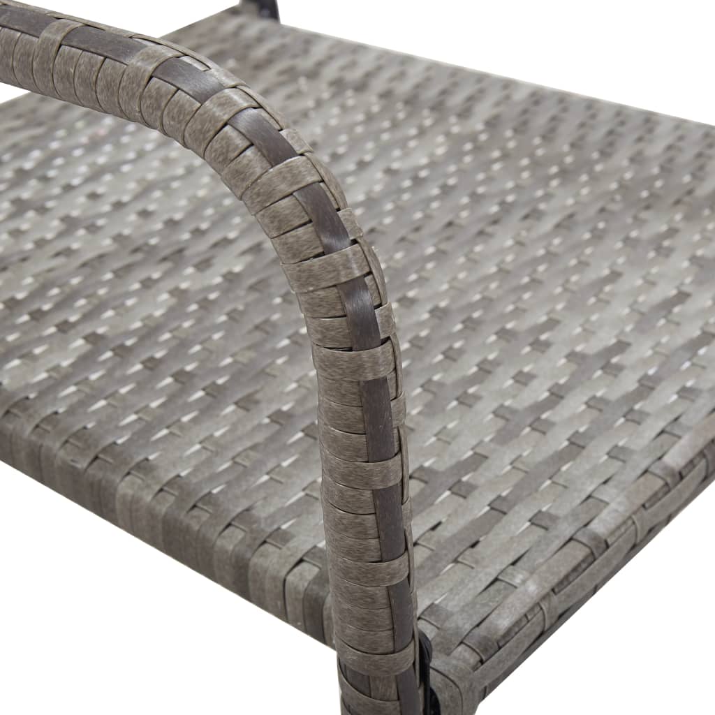 vidaXL Set mobilier de grădină, gri, 3 piese, antracit, poli ratan