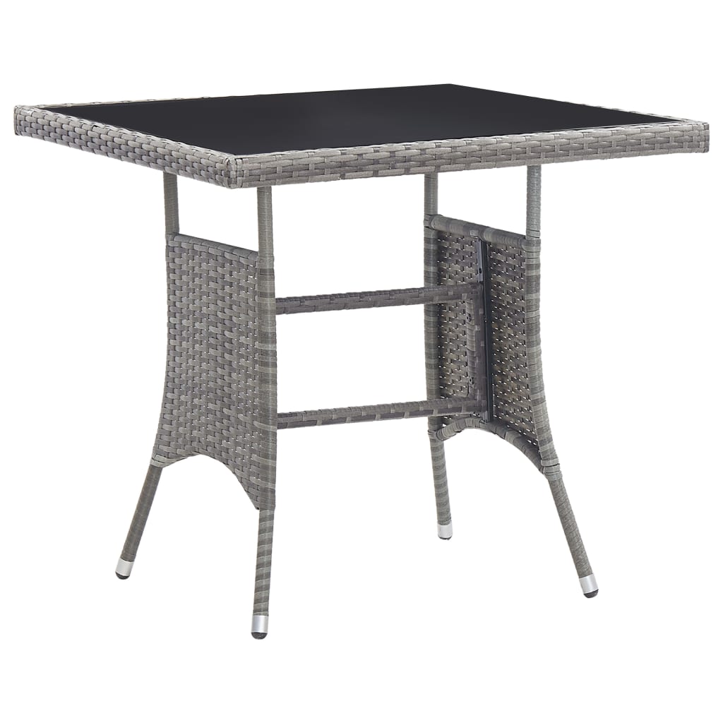 vidaXL Set mobilier de grădină, gri, 3 piese, antracit, poli ratan