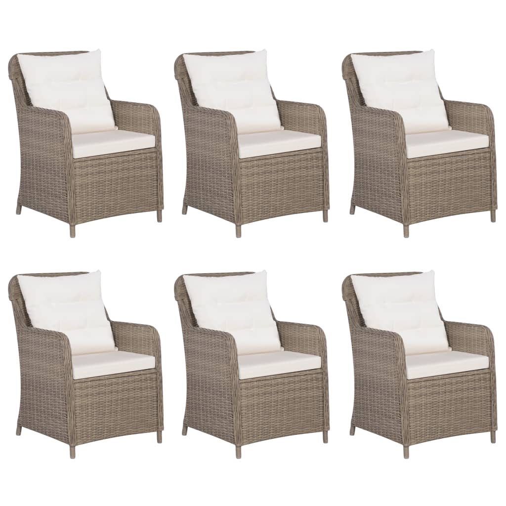 vidaXL Set mobilier de grădină, 7 piese, poliratan