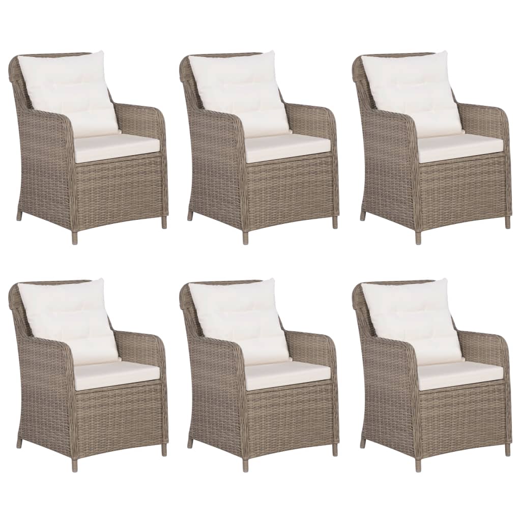 vidaXL Set mobilier de grădină, 7 piese, poliratan
