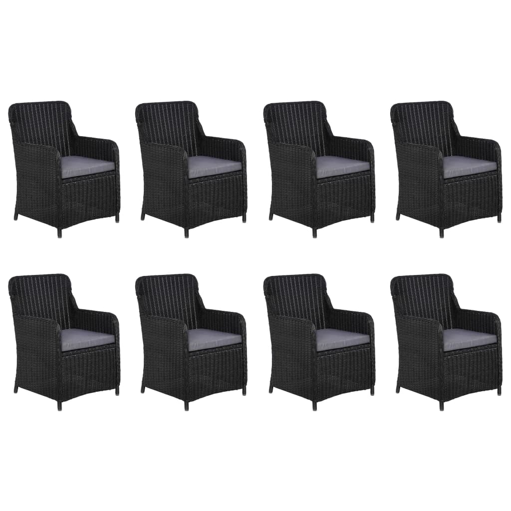 vidaXL Set mobilier de grădină, 11 piese, negru, poliratan vidaXL Set mobilier de grădină, 11 piese, negru, poliratan