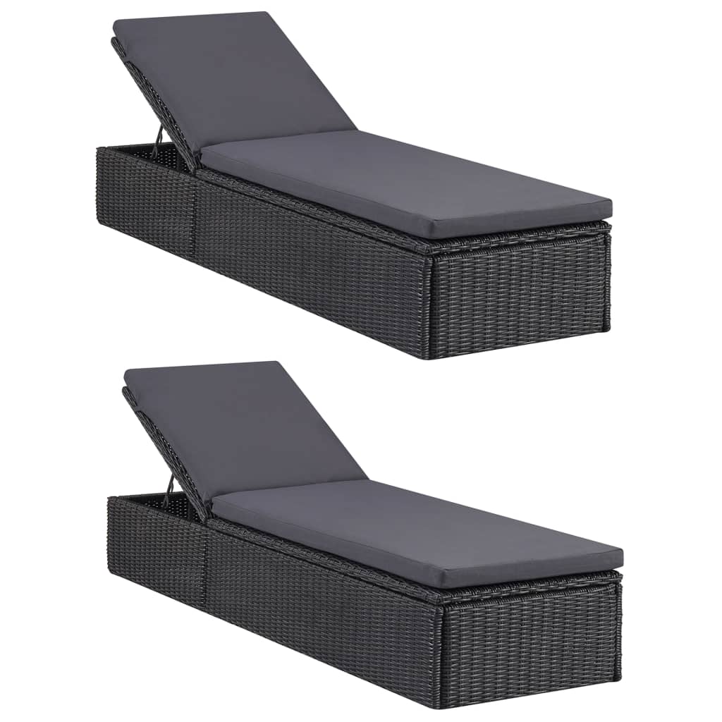 vidaXL Set mobilier de grădină, 11 piese, negru, poliratan vidaXL Set mobilier de grădină, 11 piese, negru, poliratan