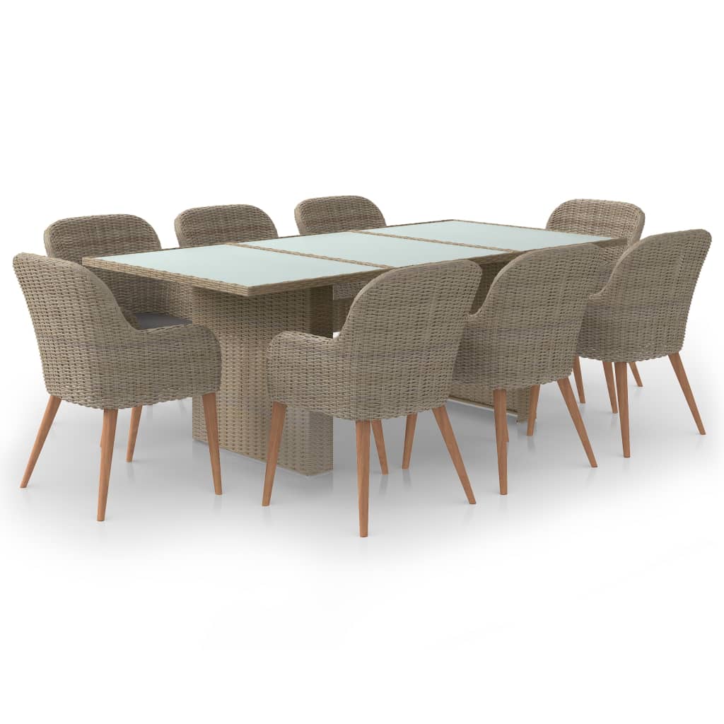 vidaXL Set mobilier de grădină, 9 piese, poliratan vidaXL Set mobilier de grădină, 9 piese, poliratan