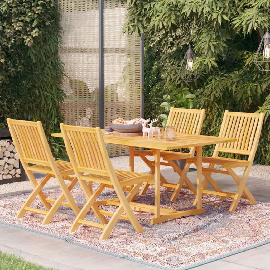 vidaXL Set mobilier de grădină, 5 piese, lemn masiv de tec vidaXL Set mobilier de grădină, 5 piese, lemn masiv de tec