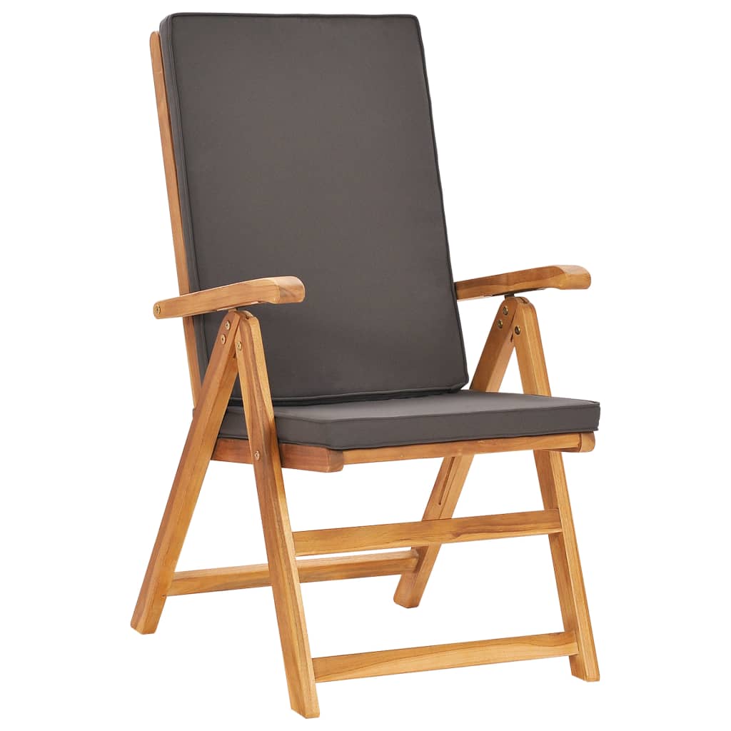 vidaXL Set mobilier de grădină cu perne, 9 piese, gri, lemn masiv tec vidaXL Set mobilier de grădină cu perne, 9 piese, gri, lemn masiv tec