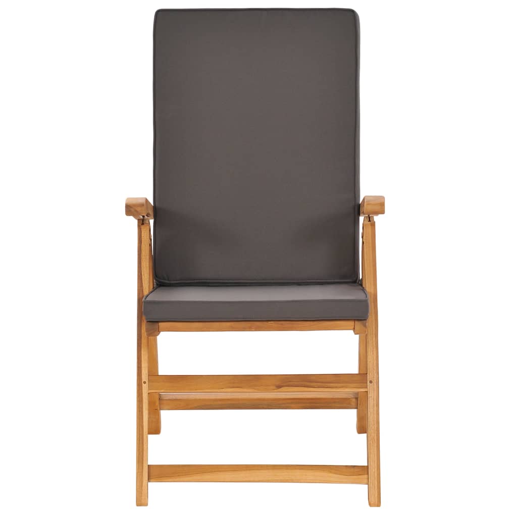 vidaXL Set mobilier de grădină cu perne, 9 piese, gri, lemn masiv tec vidaXL Set mobilier de grădină cu perne, 9 piese, gri, lemn masiv tec