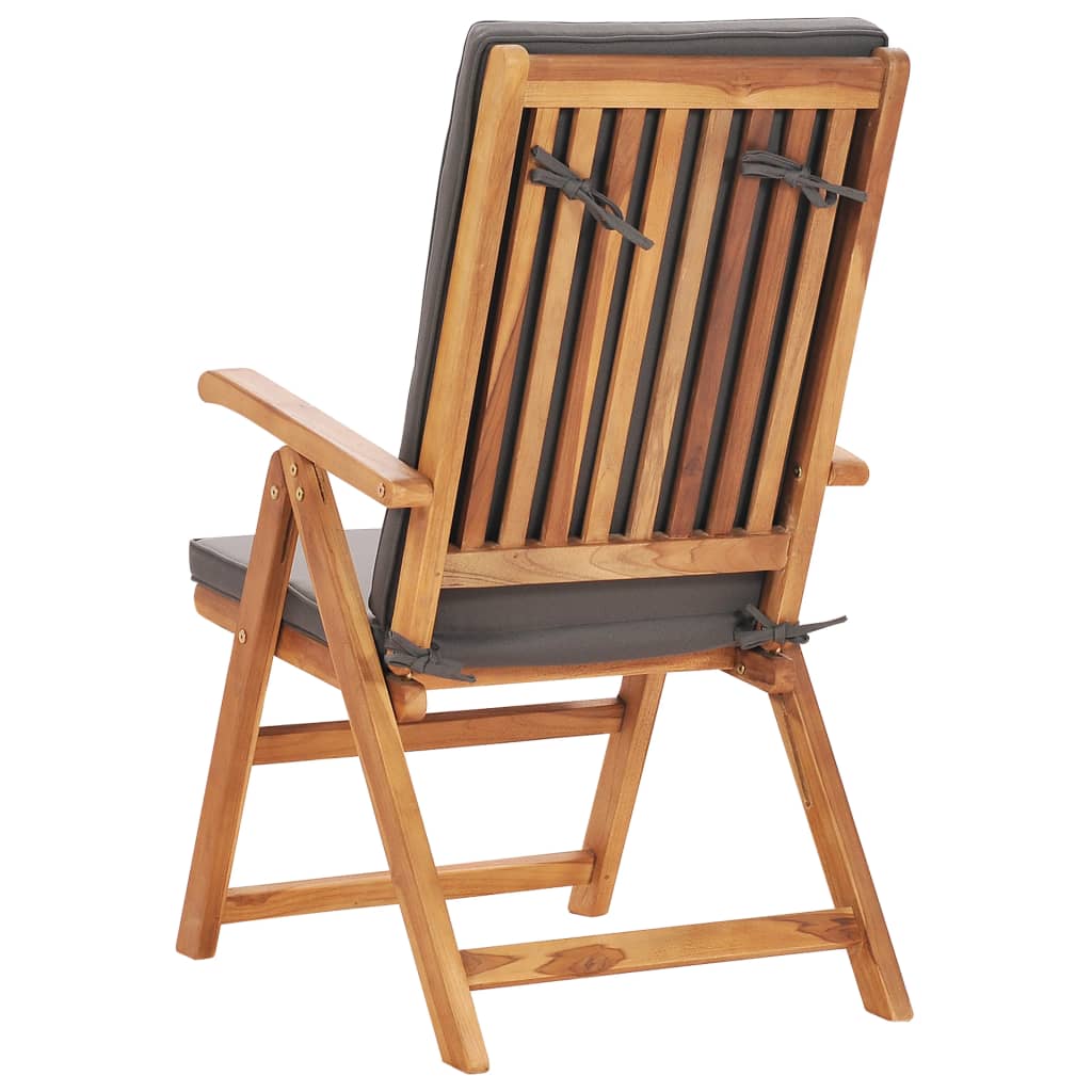 vidaXL Set mobilier de grădină cu perne, 9 piese, gri, lemn masiv tec vidaXL Set mobilier de grădină cu perne, 9 piese, gri, lemn masiv tec