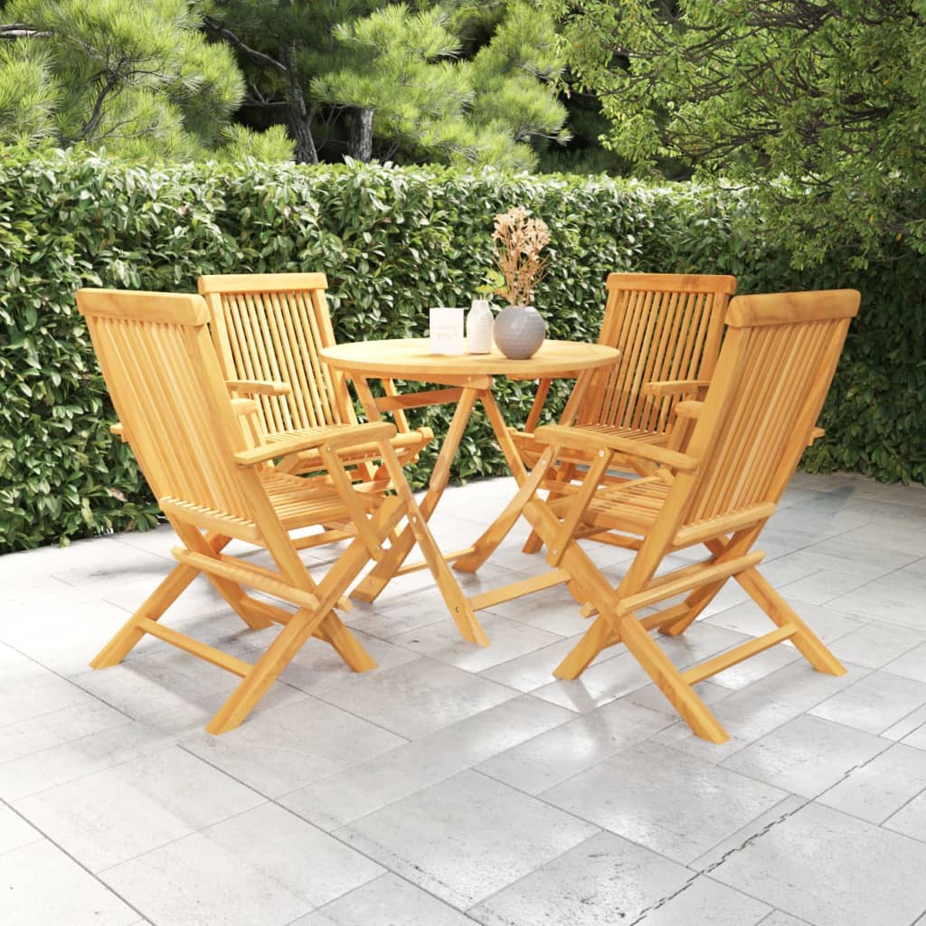 vidaXL Set mobilier de grădină, 5 piese, lemn masiv de tec vidaXL Set mobilier de grădină, 5 piese, lemn masiv de tec