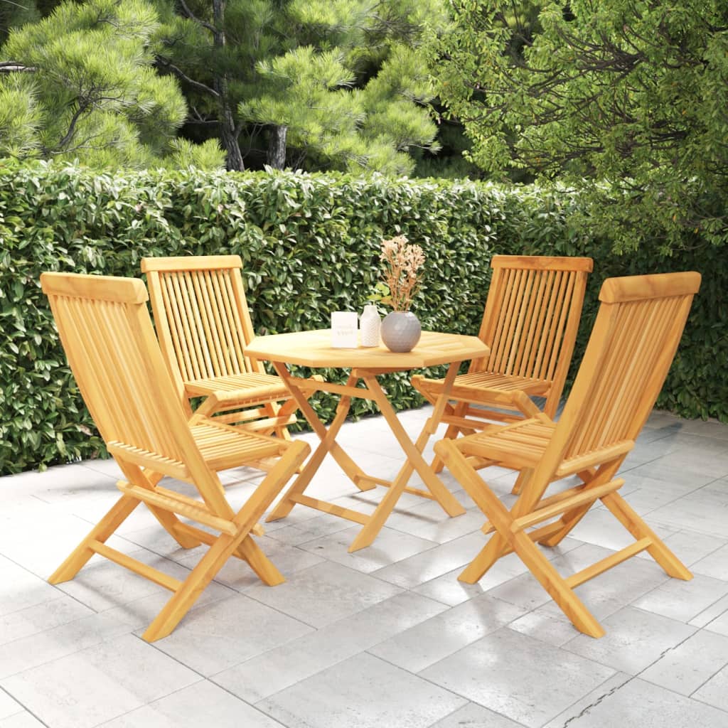 vidaXL Set mobilier de grădină, 5 piese, lemn masiv de tec vidaXL Set mobilier de grădină, 5 piese, lemn masiv de tec