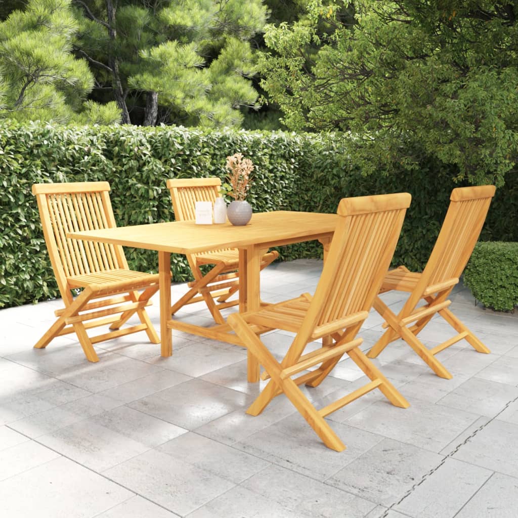 vidaXL Set mobilier grădină, 5 piese, lemn masiv de tec vidaXL Set mobilier grădină, 5 piese, lemn masiv de tec