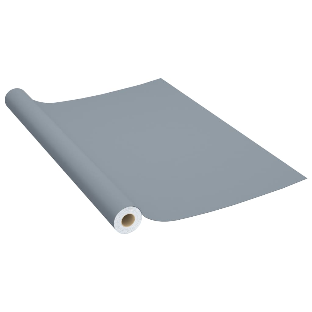 vidaXL Folii de mobilier autoadezive, 2 buc., gri, 500 x 90 cm, PVC vidaXL Folii de mobilier autoadezive, 2 buc., gri, 500 x 90 cm, PVC
