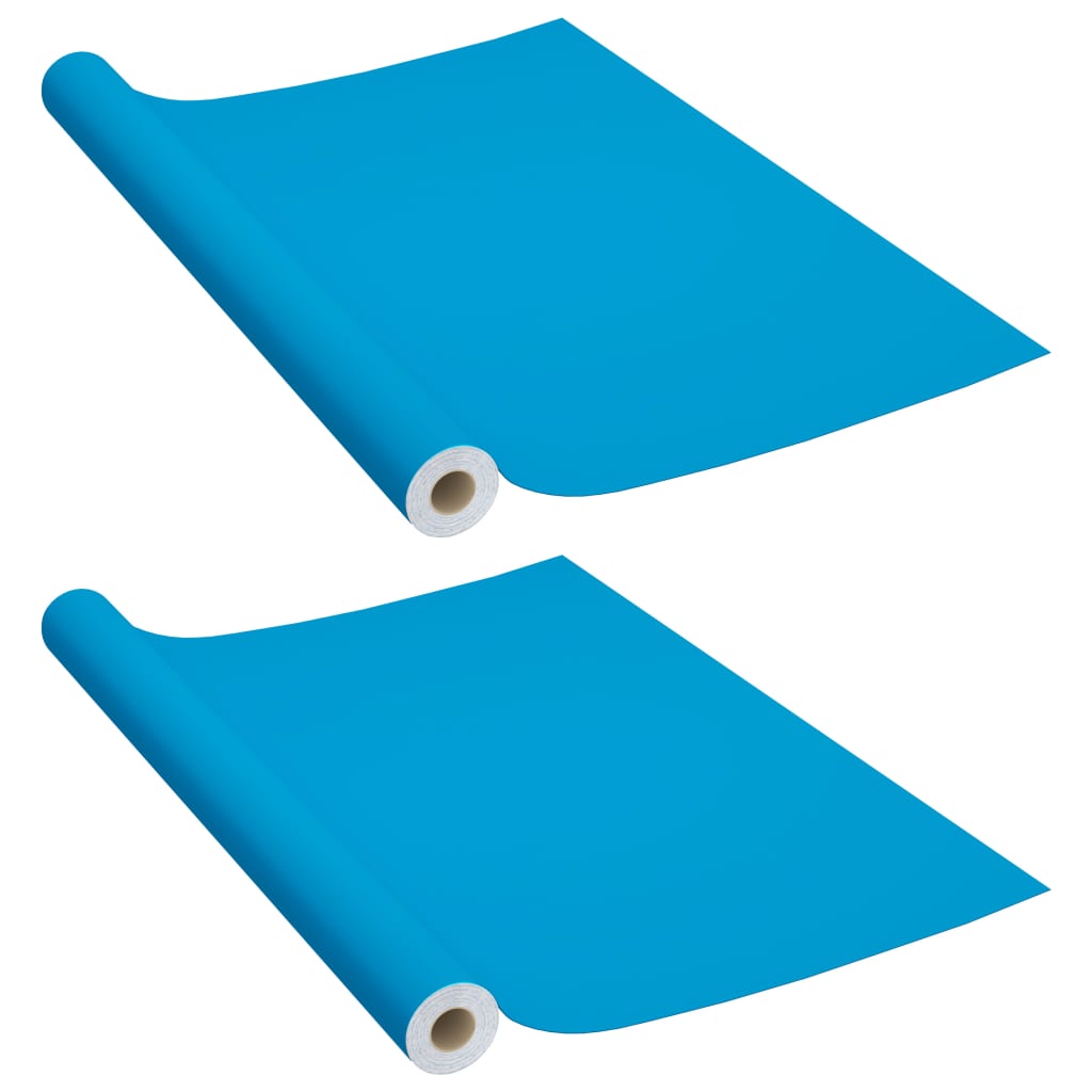 vidaXL Folii de mobilier autoadezive, 2 buc., azuriu, 500 x 90 cm, PVC vidaXL Folii de mobilier autoadezive, 2 buc., azuriu, 500 x 90 cm, PVC