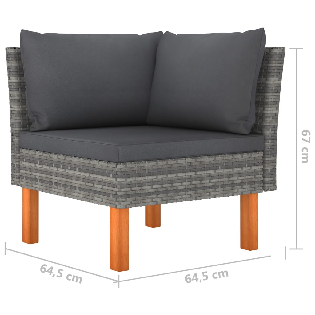 vidaXL Set mobilier de grădină cu perne, 9 piese, gri, poliratan vidaXL Set mobilier de grădină cu perne, 9 piese, gri, poliratan