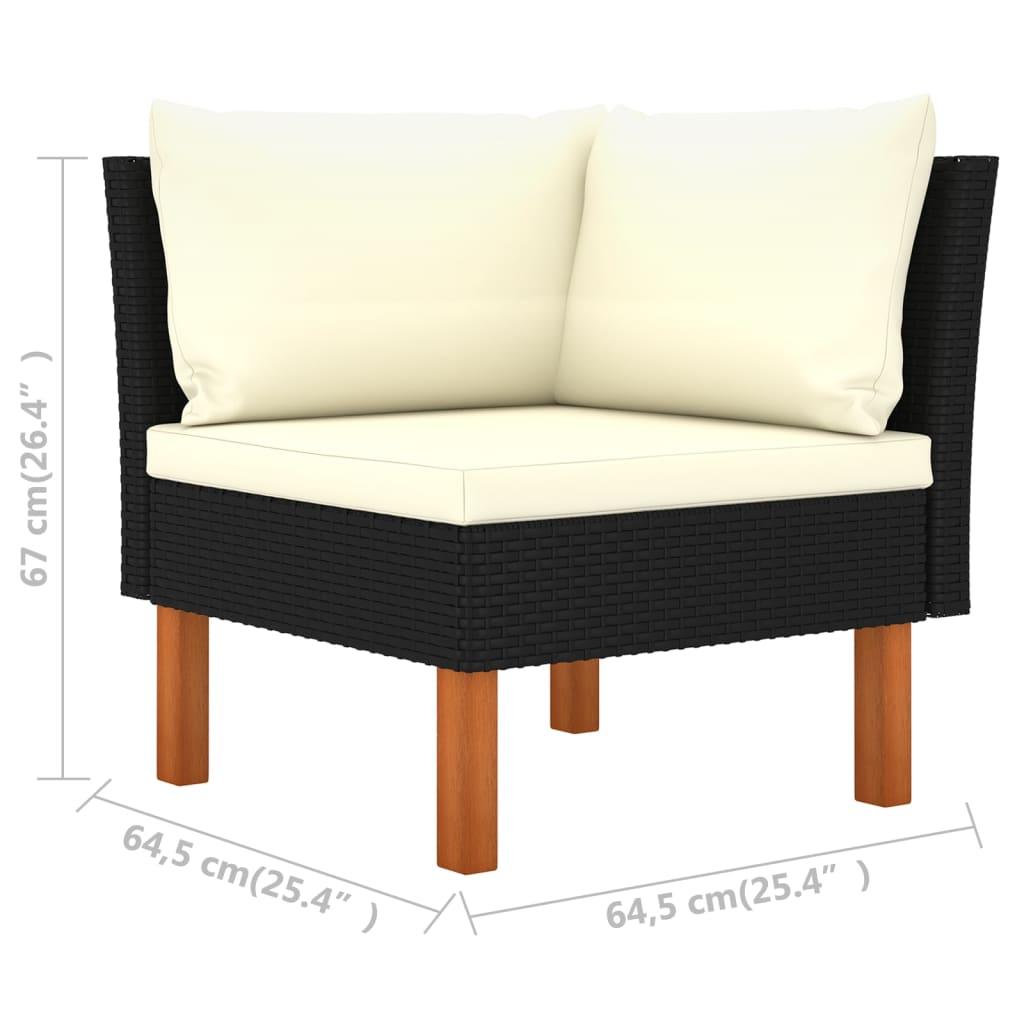 vidaXL Set mobilier de grădină cu perne, 9 piese, negru, poliratan vidaXL Set mobilier de grădină cu perne, 9 piese, negru, poliratan
