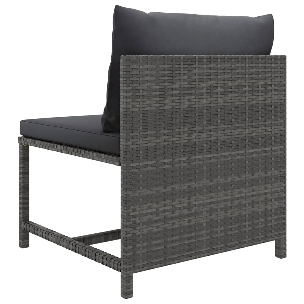 vidaXL Set mobilier de grădină cu perne, 9 piese, gri, poliratan vidaXL Set mobilier de grădină cu perne, 9 piese, gri, poliratan