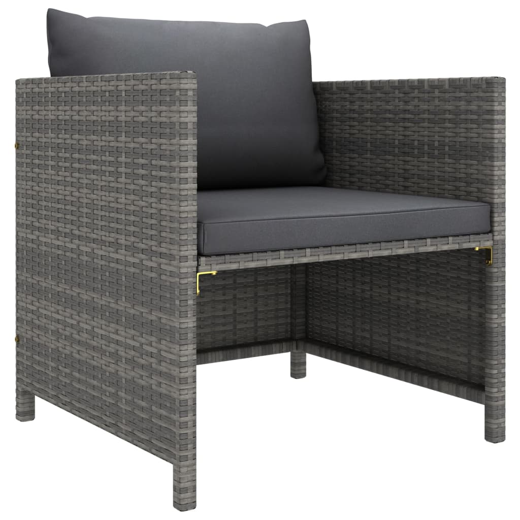 vidaXL Set mobilier de grădină cu perne, 8 piese, gri, poliratan vidaXL Set mobilier de grădină cu perne, 8 piese, gri, poliratan