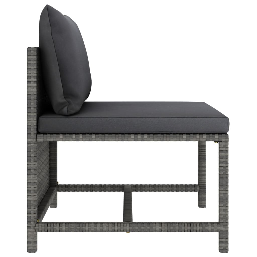 vidaXL Set mobilier de grădină cu perne, 8 piese, gri, poliratan vidaXL Set mobilier de grădină cu perne, 8 piese, gri, poliratan