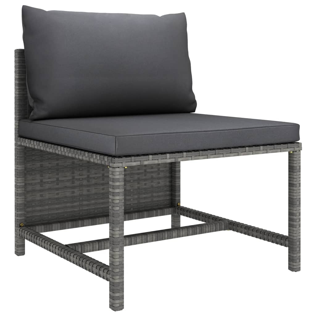 vidaXL Set mobilier de grădină cu perne, 9 piese, gri, poliratan vidaXL Set mobilier de grădină cu perne, 9 piese, gri, poliratan