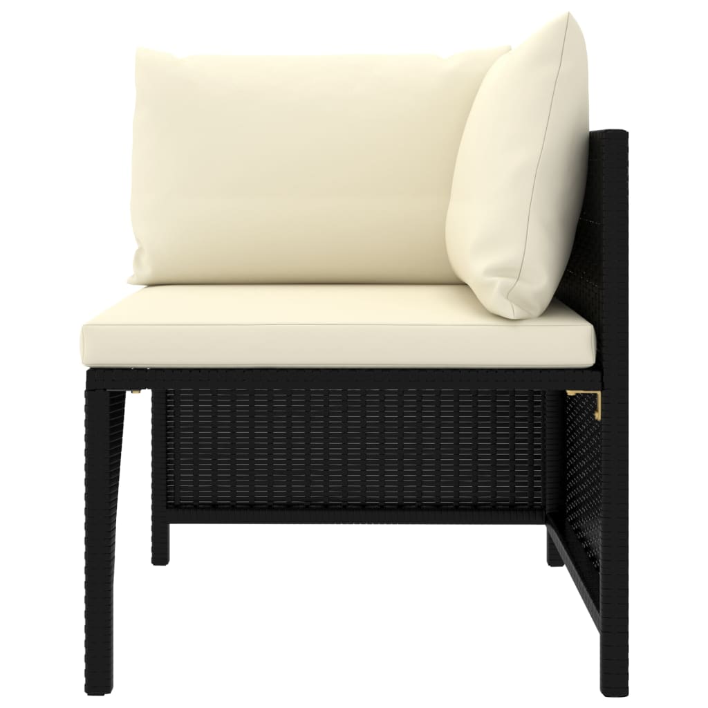 vidaXL Set mobilier de grădină cu perne, 9 piese, negru, poliratan vidaXL Set mobilier de grădină cu perne, 9 piese, negru, poliratan