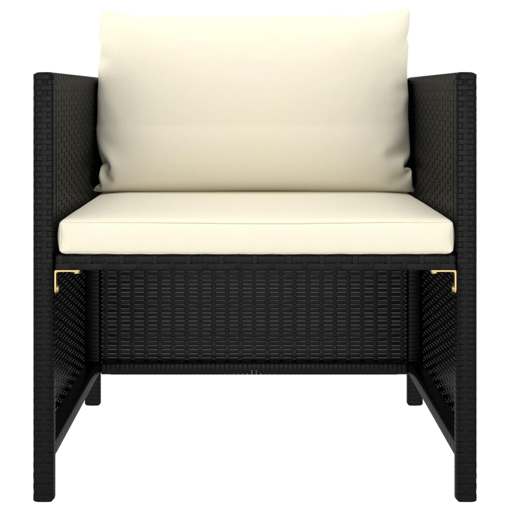 vidaXL Set mobilier de grădină cu perne, 8 piese, negru, poliratan vidaXL Set mobilier de grădină cu perne, 8 piese, negru, poliratan