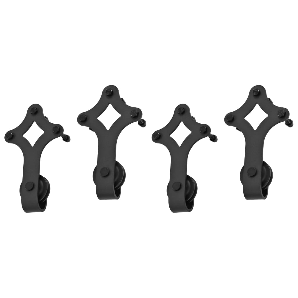 vidaXL Seturi feronerie uși glisante, 2 buc., negru, 183 cm, oțel vidaXL Seturi feronerie uși glisante, 2 buc., negru, 183 cm, oțel