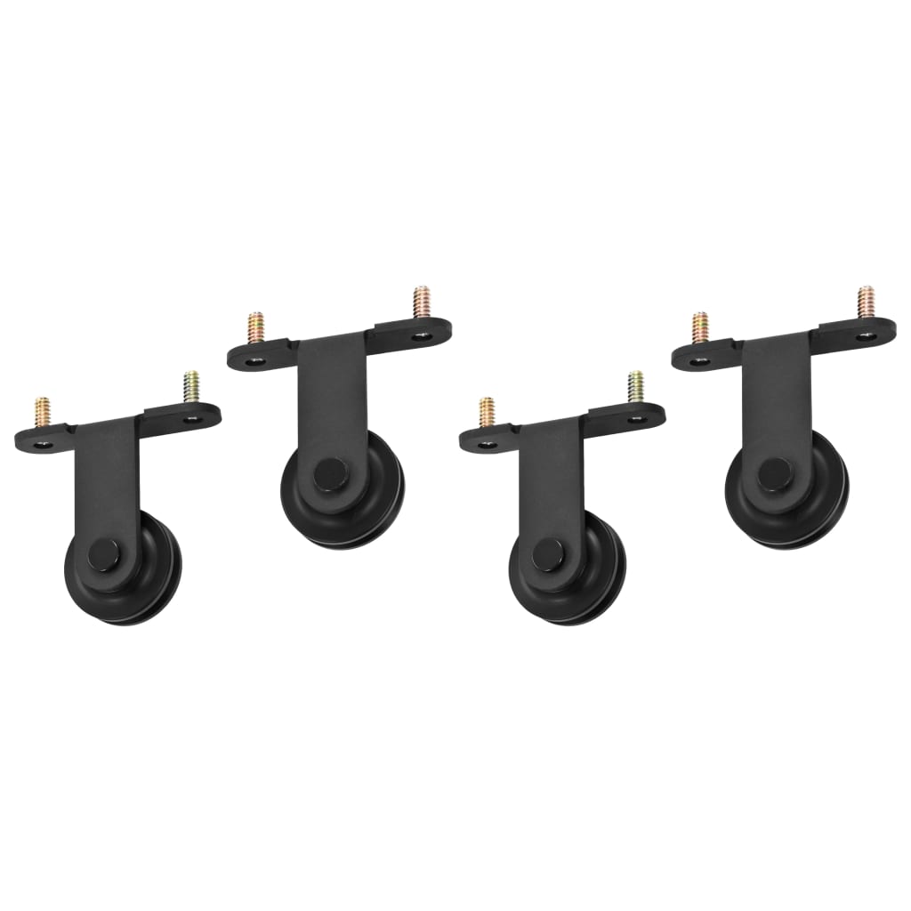 vidaXL Set feronerie uși glisante, 2 buc., negru, 183 cm, oțel vidaXL Set feronerie uși glisante, 2 buc., negru, 183 cm, oțel