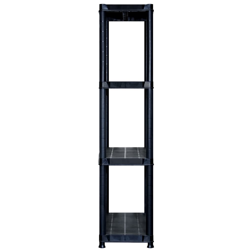 vidaXL Raft de depozitare cu 4 polițe, negru, 122x30,5x130 cm, plastic vidaXL Raft de depozitare cu 4 polițe, negru, 122x30,5x130 cm, plastic