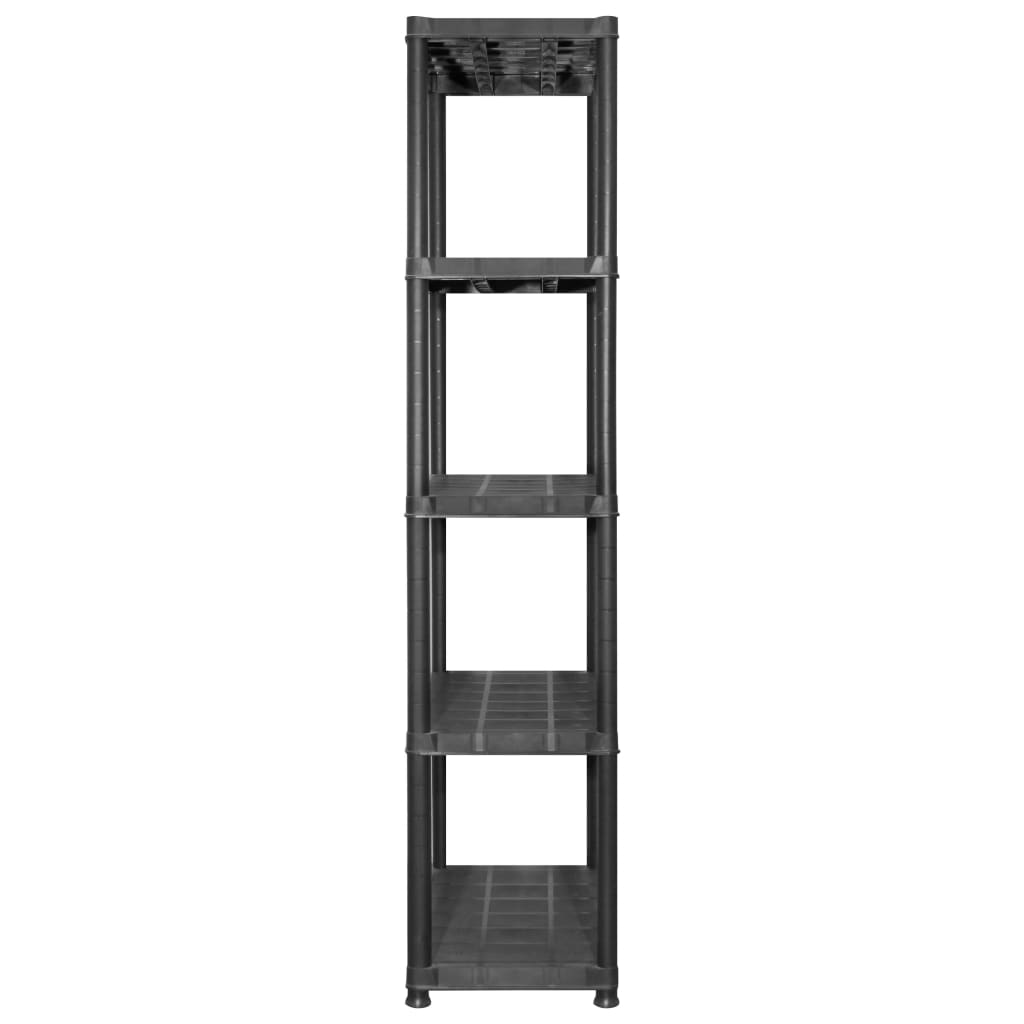 vidaXL Raft de depozitare cu 5 polițe, negru, 142x38x170 cm, plastic vidaXL Raft de depozitare cu 5 polițe, negru, 142x38x170 cm, plastic