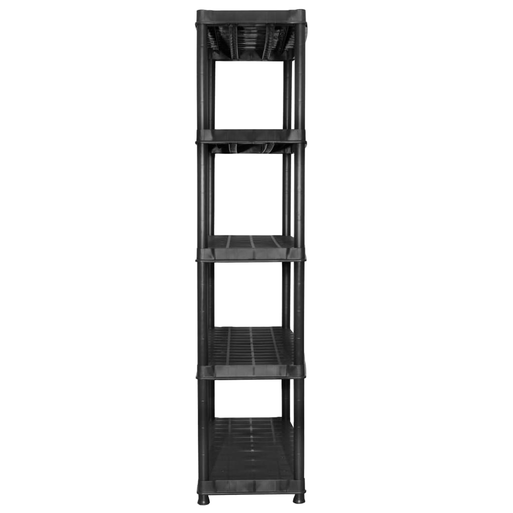 vidaXL Raft de depozitare cu 5 polițe, negru, 183x45,7x185 cm, plastic vidaXL Raft de depozitare cu 5 polițe, negru, 183x45,7x185 cm, plastic