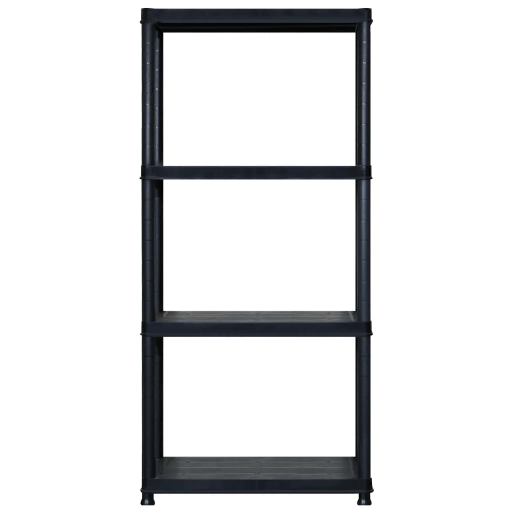 vidaXL Raft de depozitare cu 4 polițe, negru, 183x30,5x130 cm, plastic vidaXL Raft de depozitare cu 4 polițe, negru, 183x30,5x130 cm, plastic