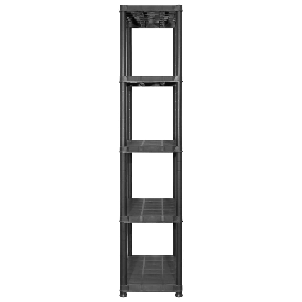 vidaXL Raft de depozitare cu 5 polițe, negru, 213x38x170 cm, plastic vidaXL Raft de depozitare cu 5 polițe, negru, 213x38x170 cm, plastic