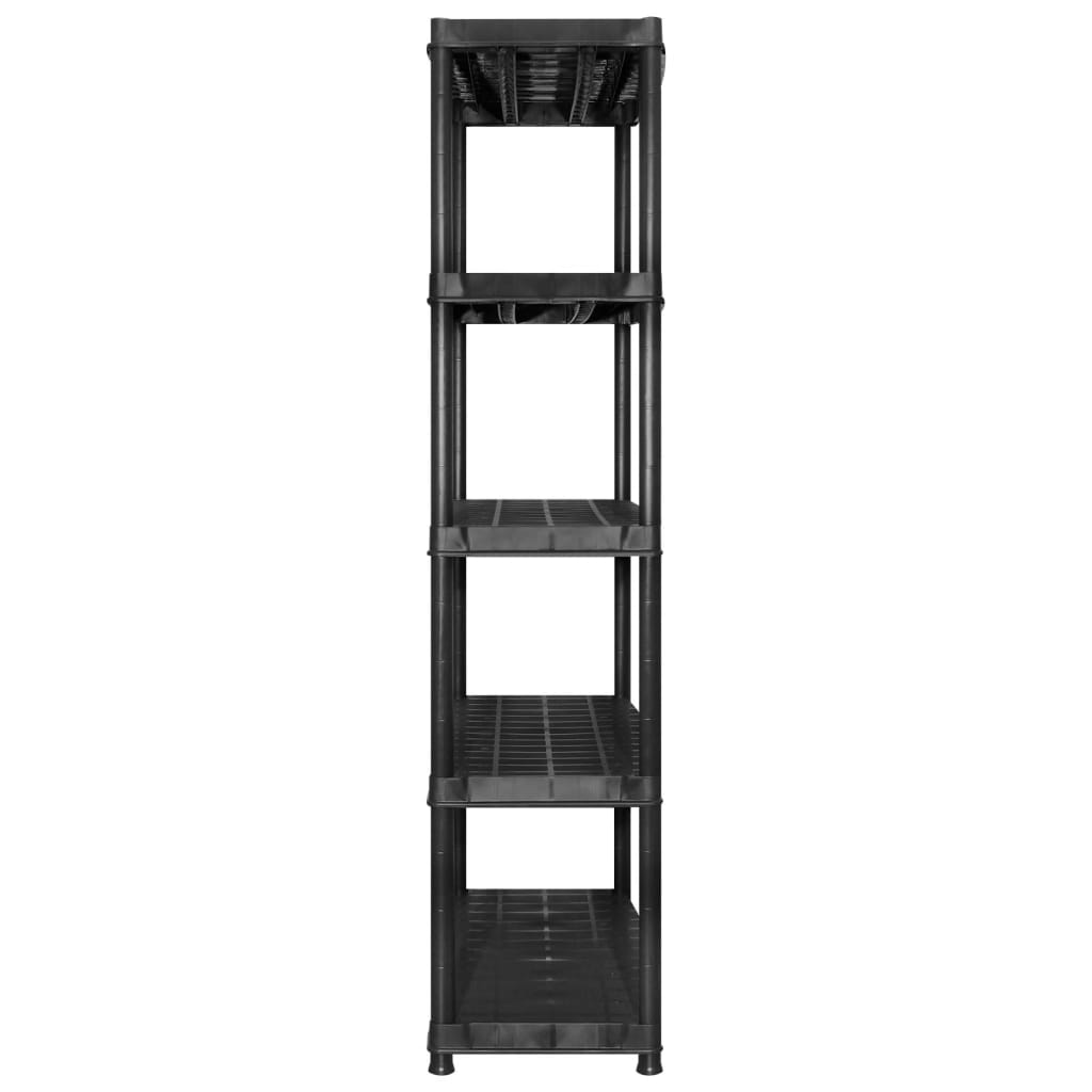 vidaXL Raft de depozitare cu 5 polițe, negru, 255x40x185 cm, plastic vidaXL Raft de depozitare cu 5 polițe, negru, 255x40x185 cm, plastic