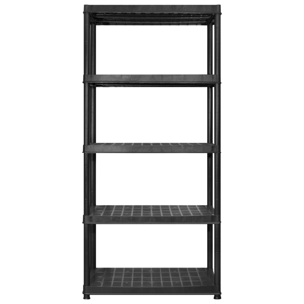 vidaXL Raft de depozitare 5 niveluri negru 274,5x45,7x185 cm, plastic vidaXL Raft de depozitare 5 niveluri negru 274,5x45,7x185 cm, plastic