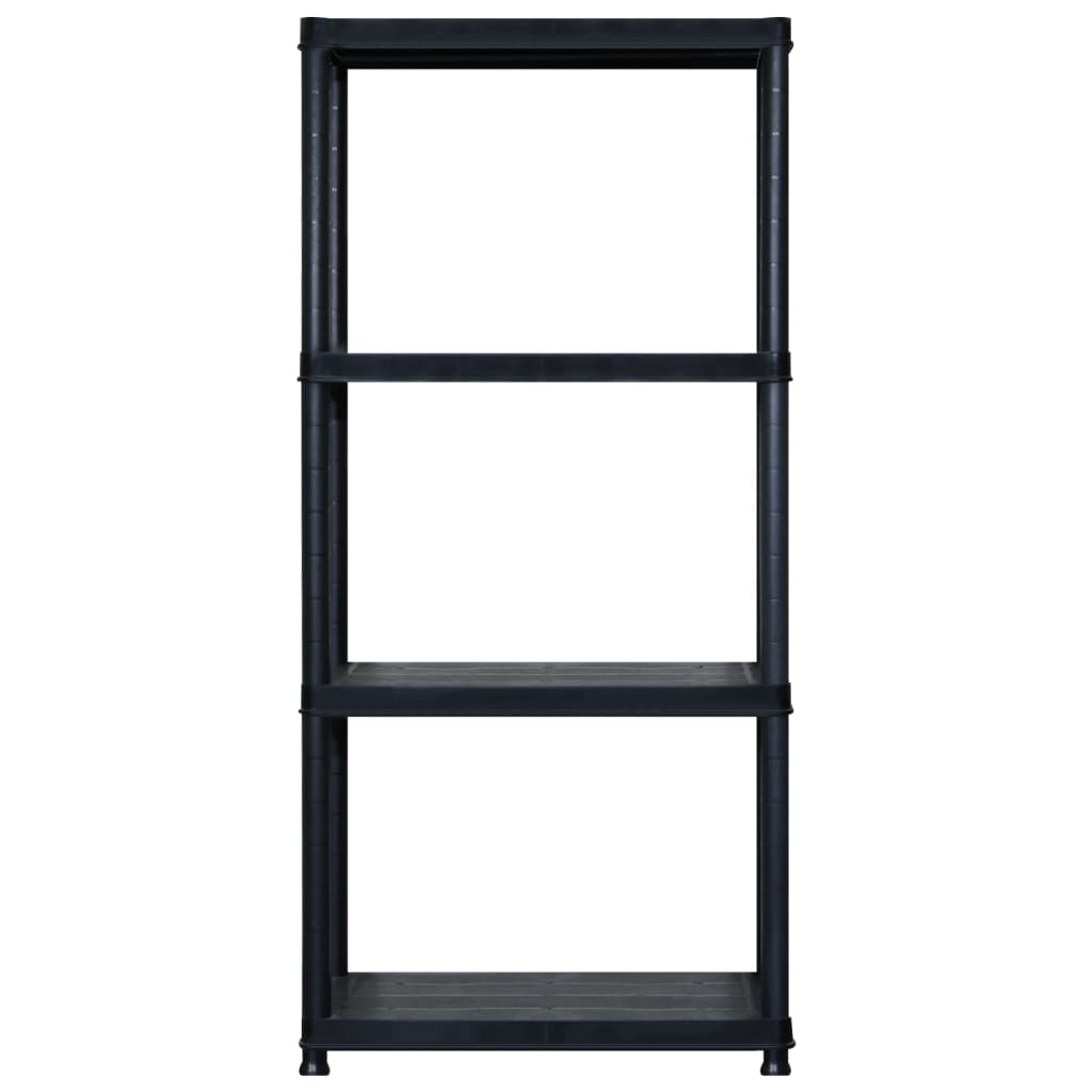 vidaXL Raft de depozitare cu 4 polițe, negru, 244x30,5x130 cm, plastic vidaXL Raft de depozitare cu 4 polițe, negru, 244x30,5x130 cm, plastic