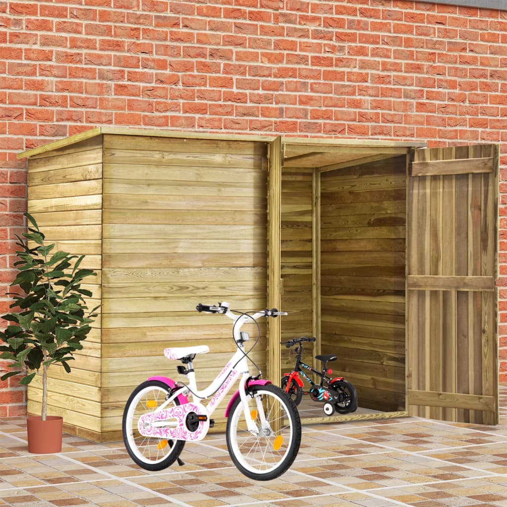 vidaXL Magazie de grădină de bicicletă, 232x110x170 cm, pin tratat vidaXL Magazie de grădină de bicicletă, 232x110x170 cm, pin tratat