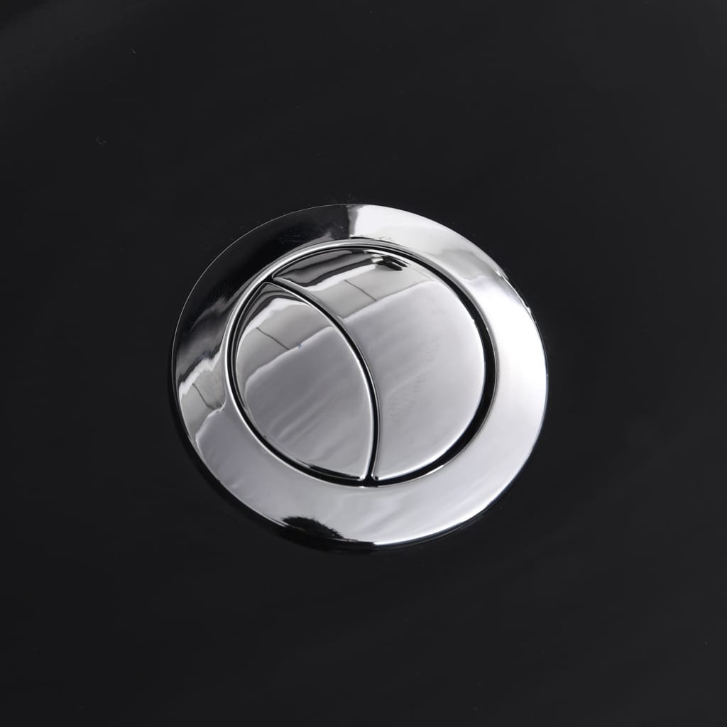 vidaXL Vas WC toaletă baie, negru, ceramică, rotund, flux inferior vidaXL Vas WC toaletă baie, negru, ceramică, rotund, flux inferior