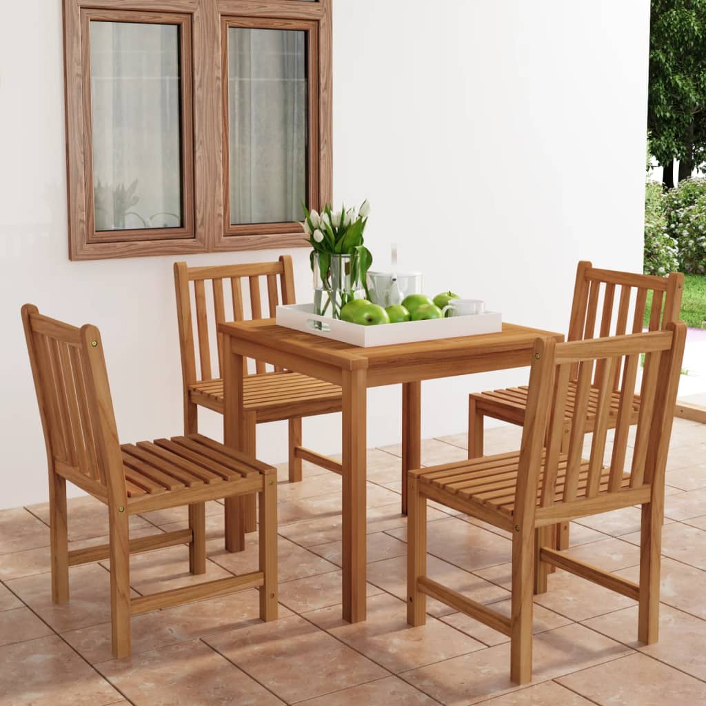 vidaXL Set de mobilier de grădină cu 5 piese, 80x80 cm, lemn masiv de tec vidaXL Set de mobilier de grădină cu 5 piese, 80x80 cm, lemn masiv de tec