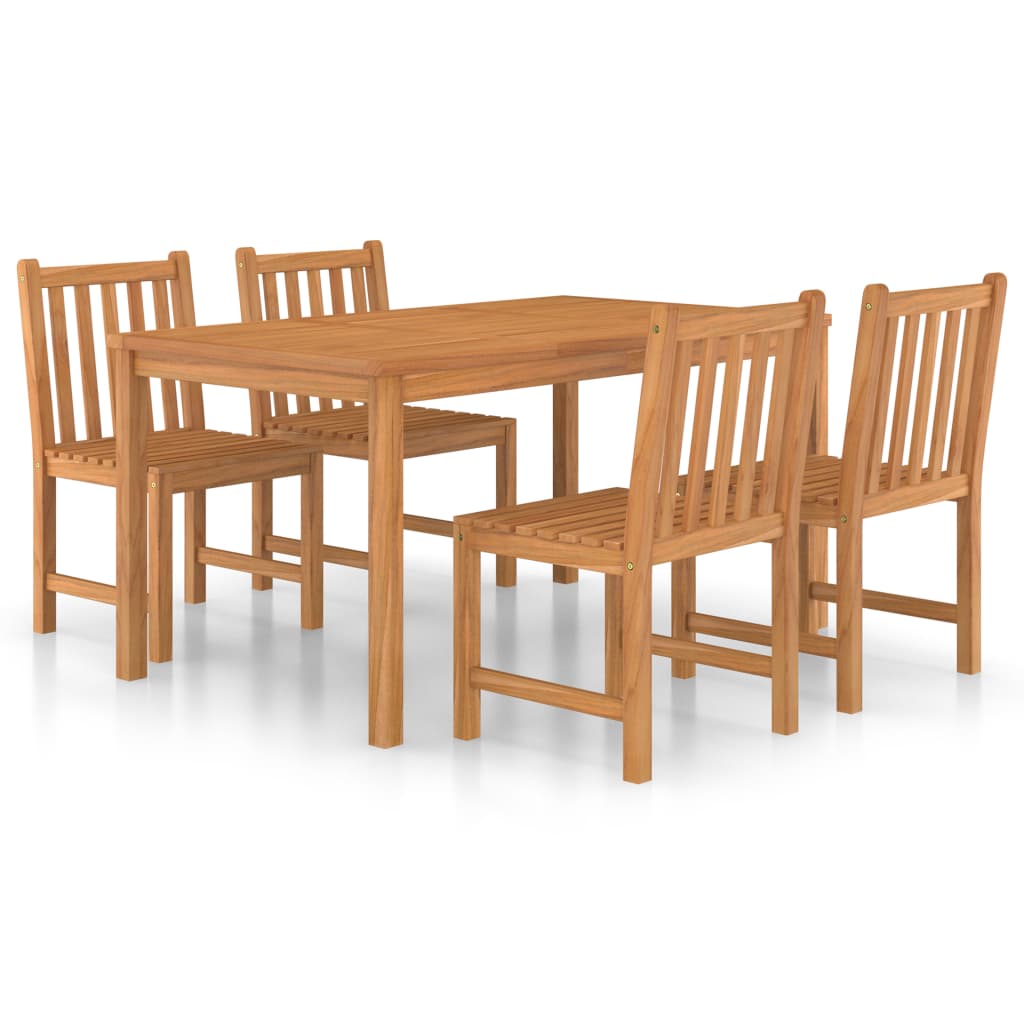 vidaXL Set de mobilier de grădină cu 5 piese, 150x90 cm, lemn masiv de tec vidaXL Set de mobilier de grădină cu 5 piese, 150x90 cm, lemn masiv de tec